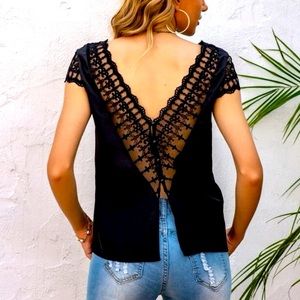 Back Lace Button Top